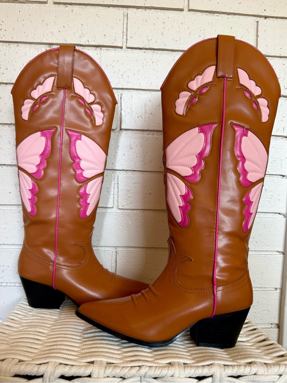 Dolls Kill Tan Mallow Cowboy Boots